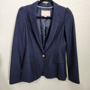 Banana Republic Blazer 4P Navy Blue Gold Button Wool Bend